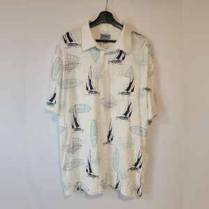 WYNDHAM Pointe All-Over Sailboat Print Polo Shirt